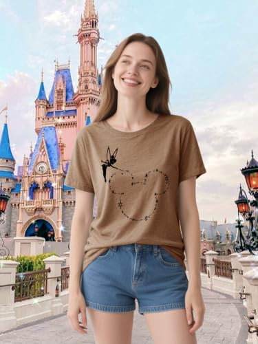 Image of Magic Kingdom Castle Shirt Holiday Short Sleeve Boho Clothes for Women