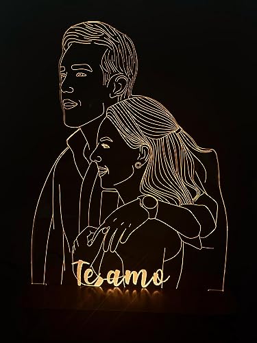 Luminária Com Sua Foto Personalizada LED Casal Presente… (Somente luminária) (QUENTE)