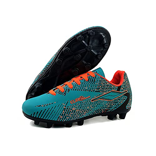 Chuteira Adulto Futebol Campo Macio Resistente e Leve AS340 Cor:Verde Turquesa-Laranja;Tamanho:39