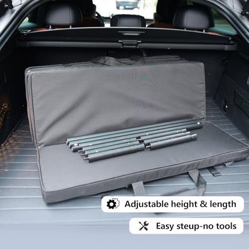 Letsenjoy Folding Car Bed with Adjustaength, Camping Bed 600D Oxford Fabric Mattress,Carbon Steel Frame,Sleeping Platform for Vehicle ''39.5-71.5 x 33.5 x8.3-10.6" (Short-Leg)