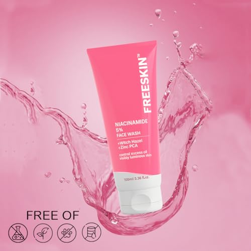 Image of Freeskin 5% Niacinamide Face Wash with Witch Hazel & Zinc PCA | Controls Excess Oil, Reduces Acne & Breakouts | Deep Cleansing for Visibly Luminous, Balanced Skin - 100 ml