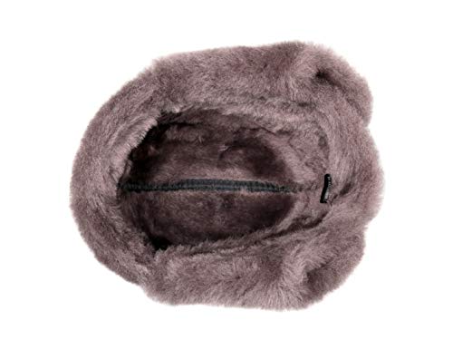 Image of Leather Aviator Shearling Ushanka Trapper Hat Russian Sheepskin Cap Real Fur Winter Hat with Ear Flaps for Men Women