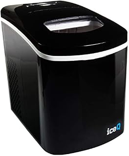 iceQ Compact Ice Maker - Black, Portable Counter Top Ice Machine, 10Kg Ice in 24 Hours, 1.7L Tank, Including Scoop and Removable Basket