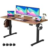 VOSATRON Height Adjustable Electric Standing Desk, 55 x 24 Inches Sit Stand Up Desk with Splice Boar