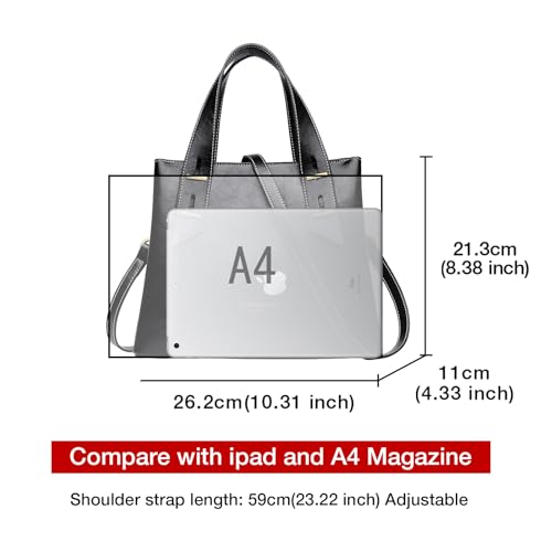 Image of LAORENTOU Women Crossbody Handbags Genuine Leather Satchel Handbags for Women Top-handle Shoulder Tote Purses
