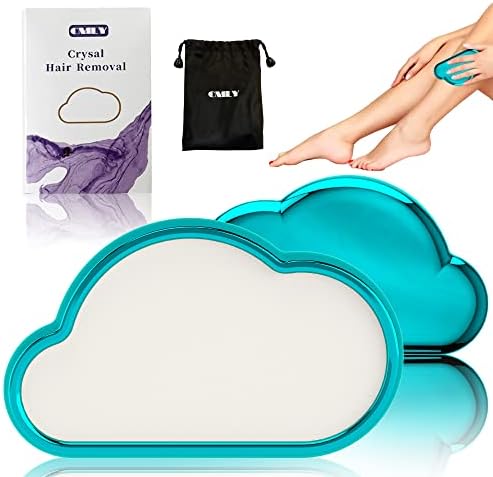 Crystal Hair Eraser for Women and Men, Crystal Hair Remover Painless Exfoliation, Magic Hair Eraser for Back Arms Legs, Portable Mild Hair Remover, Reusable & Washable - Cloud (Light Blue)