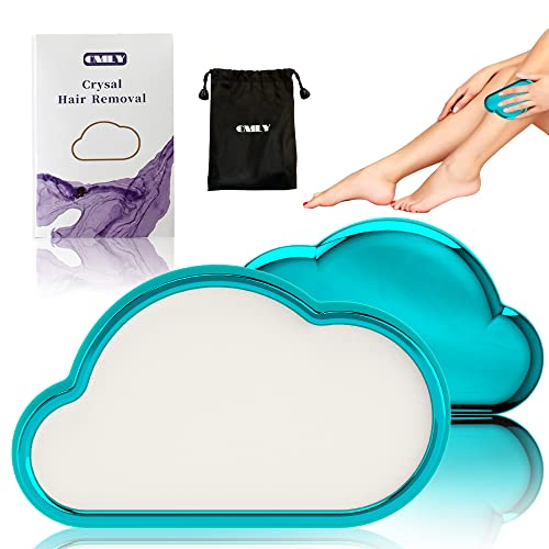 Crystal Hair Eraser For Women And Men, Crystal Hair Remover Painless Exfoliation, Magic Hair Eraser For Back Arms Legs, Portable Mild Hair Remover, Reusable & Washable - Cloud (Light Blue) #TOP18