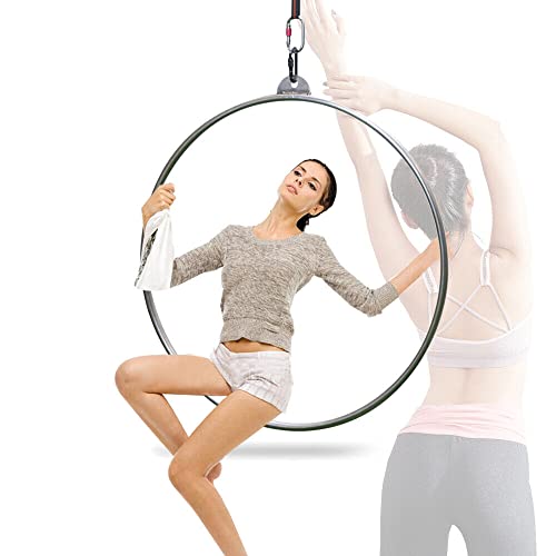 Hoop Gymnastic Equipment,85cm/90cm Professional Aerial Lyra Hoop Set Single Point Hoops Circus Aerial Ring Kit Aerial Yoga Equipment for erial Dancing Yoga Training, Maximum Load: 115 kg/253 lb