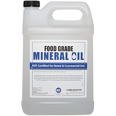 Sanco Industries Premium 100% Pure Food Grade Mineral Oil USP, 1 Gallon, Food Safe Butcher Block and Cutting Board Oil, NSF Certified Material Cover