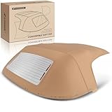 A-Premium Tan Convertible Soft Top Compatible with Mazda Miata 1990 1991 1992 1993 1994 1995 1996 1997 1999 2000 2001 2002 2003 2004 2005, with Glass Window