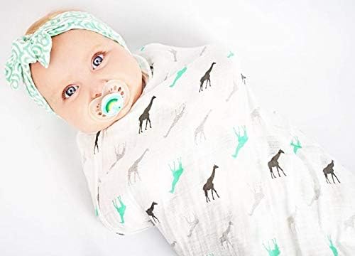 DaisyGro Luxury Swaddle Blankets, Certified Organic Muslin Cotton, 3 Unisex Designs, Large 120cm x120cm