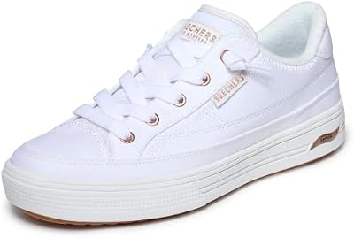 Skechers Women's Arch Fit Arcade-Meet Ya There Sneaker, White, 8