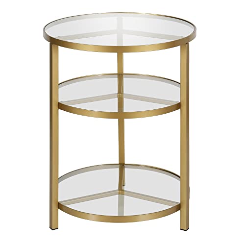 Henn&Hart Helena Brass Round Side Table #TOP25