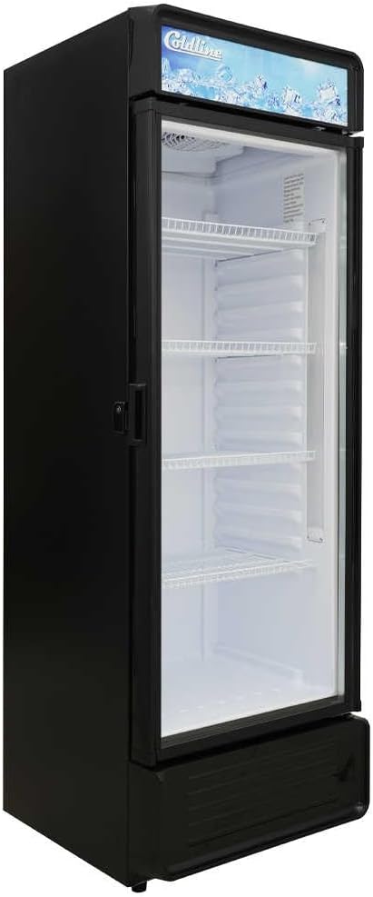 Coldline G12E-B 24" Single Glass Door Merchandiser Refrigerator with LED lighting - 12 Cu. Ft. (For Commercial Use ONLY)