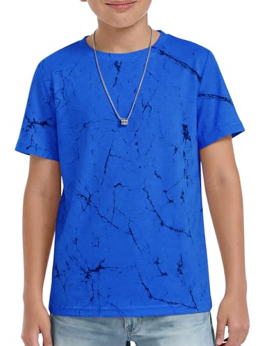 Haloumoning ボーイズ 半袖 Tシャツ キッズ ファッション 3Dプリント クルーネック Tシャツ 夏 ヒップスター ヒップホップ トップス 5-14歳, ブルー, 7-8 Yearsの商品画像（Amazon）