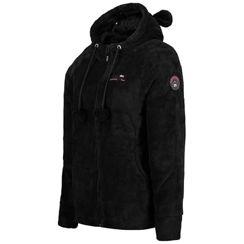 Geographical Norway Tilda Lady - Polaire Femme Fine Longue Chaude Capuche Fermeture Zip - Veste Automne Hiver Printemps Chaud Femmes - Longues Manches Pull Fourrure Doux Confort Outdoor (Noir M) – vue 3