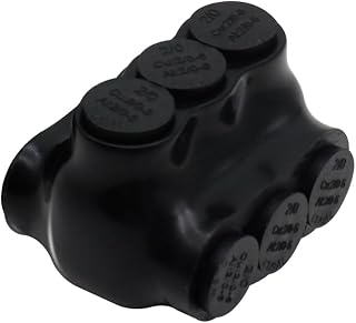 MAKERELE 1-Pack Insulated Dual Entry Connectors, 2/0-6AWG High-Temperature Rated, 3 Port Dual Insulated Inline Splice Connectors with Easy Re-Entry, Perfect for Challenging Electrical Splicing Tasks