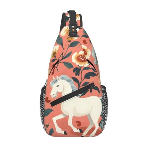 Mochila bandolera blanca para mujer y hombre, ligera y ajustable miniatura 1