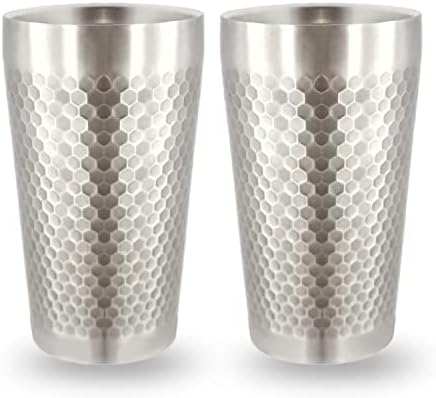 BEFOY Pint Cup - 16oz Double Layer Cup Wall Stainless Steel Unbreakable Hot & Cold Drinking Cups for Home & Outdoor(Silver)
