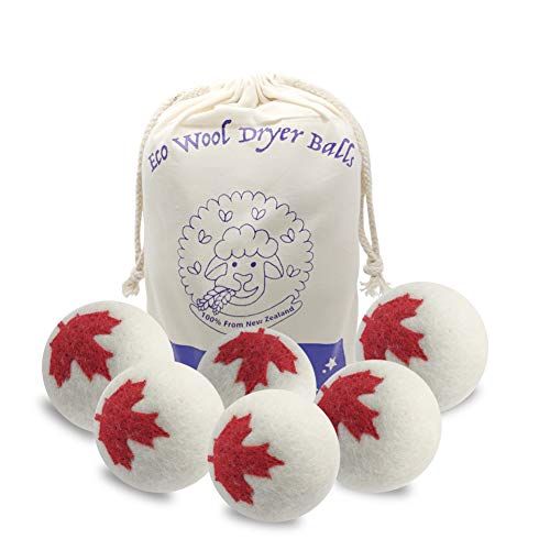 MG MULGORE Wool Dryer Balls 6 Pack Organic Eco Reusable Tumble Laundry Drying Balls Natural Fabric Softener & Anti-Static(7cm)