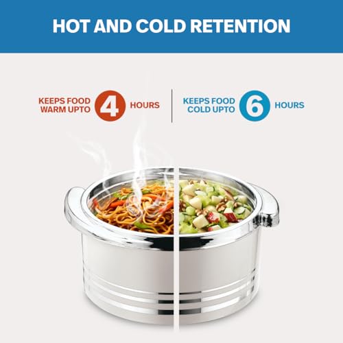 Pinnacle Insulated Casserole Dish with Lid 3 pc Set 3.7/2.6/1.5 qt. Hot Pot Food Warmer/Cooler –Thermal Soup/Salad Serving Bowl- Stainless Steel Hot Food Container–Best Gift Set for Moms –Holidays by Pinnacle - Used condition - Image 4