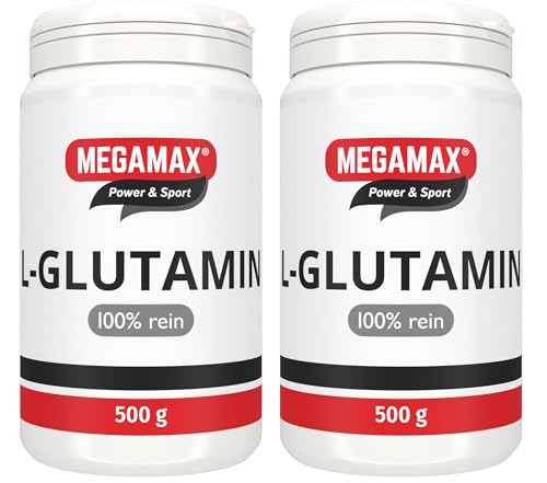 MEGAMAX L-Glutamin Pulver 500 g – 100% rein, 200 Portionen (2er Pack)