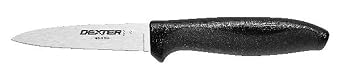 Dexter-Russell S360-312PCP Paring Knife, 312" Spear Point Straight Edge Blade, DEXSTEEL High Carbon Stain-Free Steel, Black Polypropylene Santoprene Handle, NSF Certified, Kitchen Utility Knife