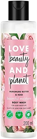Love Beauty & Planet Moisturising Body Wash 200ml|| with Murumuru Butter & Rose|| Sulfate Free|| Paraben Free- Liquid Shower Gel