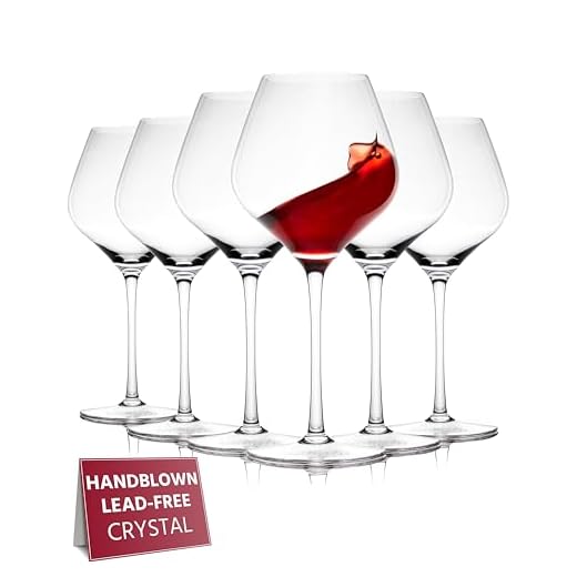 Set of 6 Elegant Crystal Wine Glasses