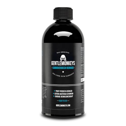 GENTLEMONKEYS Cabrioverdeck-Reiniger Refill (500ml) • Profi Verdeckreiniger Nachfüllflasche • Für alle Cabrio-Verdecke • Schützt vor Alterung & Witterung • Biologisch abbaubar
