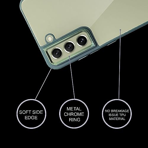 Image of A rtistque Ultra Hybrid Clear Back Cover Case for Samsung Galaxy S21 FE | Drop Protection | Transparent | Smooth TPU Sides - Green