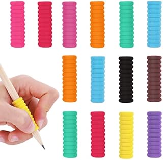 Abeillo 50 Pcs Foam Pencil Grips for Children Handwriting, Posture Correction Writing Aid Pen Grips Trainer, Ergonomic Writing Pencil Grip for Children, Kids and Adults (Multicolour)
