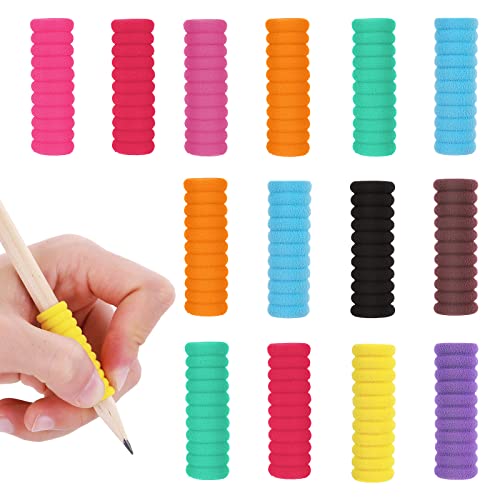 Abeillo 50 empuñaduras de espuma para lápices para niños, corrección de postura, ayuda a escribir, agarre ergonómico para lápices de escritura para niños, niños y adultos (multicolor)