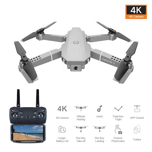 HaiMa E68 Pieghevole Rc Drone Wifi Fpv 4K Hd Camera 4 Canali Con Luci Led Rc Elicottero One Button Auto Return Quadcopter - 1080P Cina