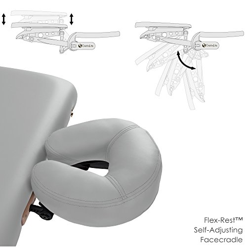 Image of EARTHLITE Portable Massage Table Package AVALON - Reiki Endplate, Premium Flex-Rest Face Cradle & Strata Cushion, Carry Case (30 inchx73 inch)