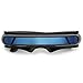 sunglassLA - Futuristic Cyclops Shield Colored Mirror Mono Lens Wrap Sunglasses 147mm (Black/Blue Mirror)