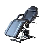 LSLIFE Elektrisches Massagebett Schönheitsbett mit Hocker – DREI-Segment-Verstellbares Massagebett für Salon, Tattoo, Gesichtsbehandlung & SPA (Schwarz)