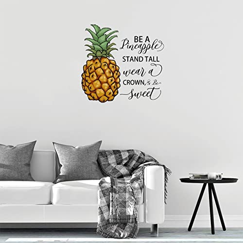 Removable Wall Decal Be A Pineapple Stand Tall Wear A Crown & Be Sweet Wall Decal Vinyl Sticker Home Wall Art Decor Removable Wall Stickers Quote Decal For Living Room Bedroom 28" #TOP4