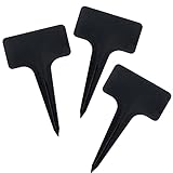 CCINEE 植物ラベル T型ラベル プラスチック 分厚い 園芸ラベル 植物タグ 立型ラベル 防水 挿入 再使用可能 インテリア 120pcs 黑