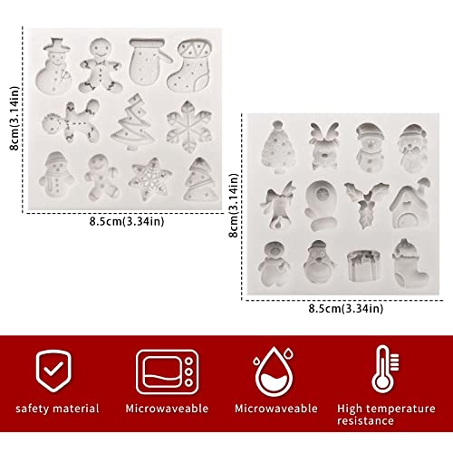 Gukasxi 2 pcs stampi in silicone Fondant natalizi