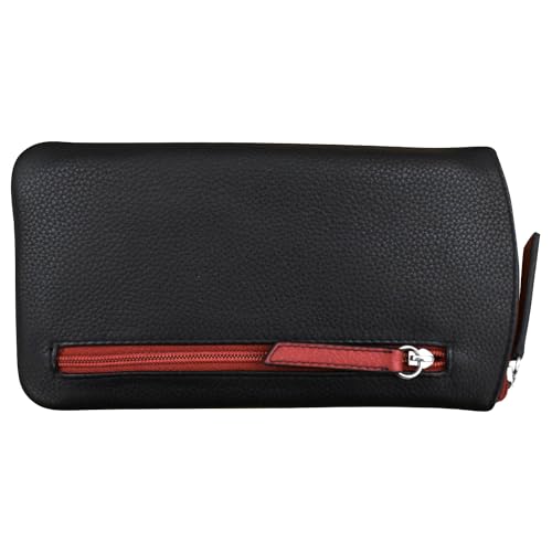 Image of ili New York Smooth Leather Soft Eyeglass Case, Zip Closure with RFID Blocking Lining, Travel-Friendly in Vibrant Colors