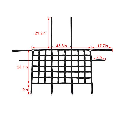 Jecar For Jeep Rear Seat Divider Net, Mesh Cargo Net Dog Car Barrier For 2007-2020 Jeep Wrangler Jk Jl Gladiator Jt 2Dr 4Dr (Black) #TOP1