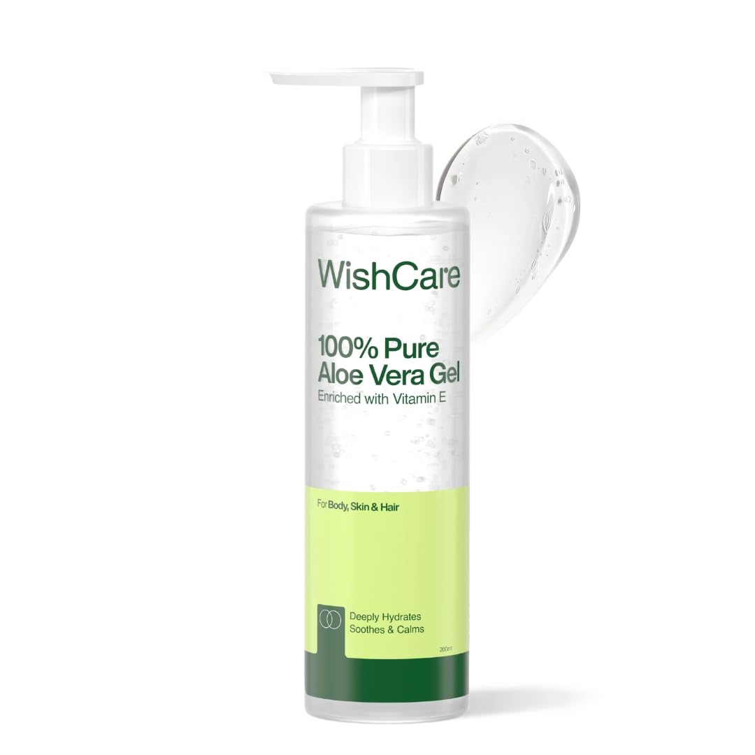 Amazon.com : WishCare Pure & Natural Aloe Vera Gel - 200 Ml - Enriched With Vitamin  E - Multipurpose Gel for Skin and Hair : Beauty & Personal Care