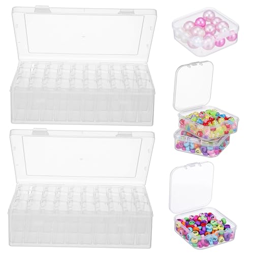 Boîtes de rangement transparentes en plastique à compartiments x2 - 2
