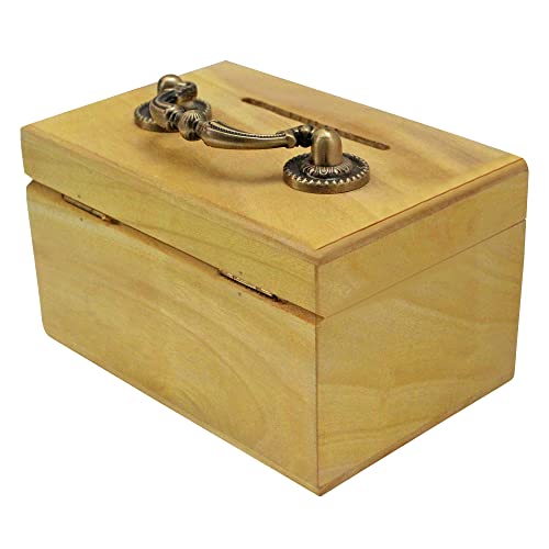 Image of ITOS365 Handmade Wooden Antique Money Bank - Coin Saving Box - Piggy Bank - Gifts for Kids, Girls, Boys & Adults