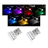 Suvnie 2PCS USB LED Car Interior Atmosphere Lamp, Mini Portable Night Ambient Lighting Kit, Plug in Automotive Interface Decor Light, Universal Vehicle Interior Lamp Accessories