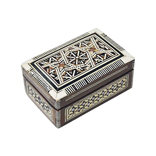 Caja joyero egipcia de Madera e incrustación de nácar Artesanal Hecha a Mano en Egipto para guardar tus joyas