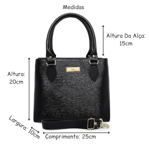 Bolsa Feminina Lorena Com Alça Removível (Preto)