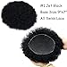 Voloria Afro Men's Toupee for African American Men Hairpiece 100% Human Hair 10x8inch Replacement Wig #1 Jet Black Color (All Swiss Lace Base, 1 Jet Black Color)