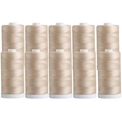 Connecting Threads 100% Cotton Thread Sets - 1200 Yard Spools (Set of 10 - Natural)